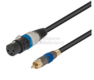 Conexin xlr-canon hembra a RCA macho 2 metros 