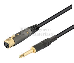 Conexin xlr-canon hembra jack macho mono 6.3 mm 5 metros