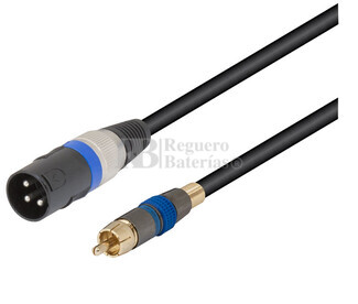 Conexin xlr-canon macho a RCA macho 2 metros 