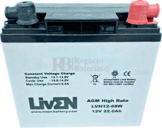 Conjunto 2 Bateras Movilidad 12 Voltios 22 Amperios LVH12-88 Liven Battery