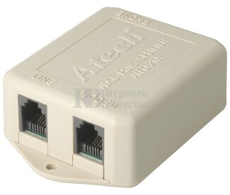  Filtro de linea ADSL 1 entrada 2 salidas hembras, beige