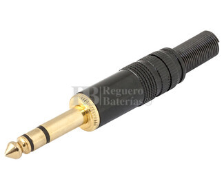 Jack macho estreo de 6.3mm negro-dorado