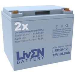 2 Baterías Silla Movilidad 24 Voltios 50 Amperios AGM LEV50-12