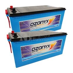 Kit 2 Bateras Solar 12 Voltios 260 Amperios Sin Mantenimiento Ozonyx
