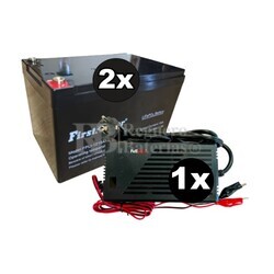 Kit 2 Litio Bateras Silla Movilidad 24 Voltios 15 Amperios y Cargador 24V 2,8Ah