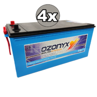 Kit 4 Bateras Solar 12 Voltios 260 Amperios Sin Mantenimiento Ozonyx