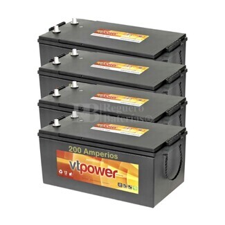 Kit 4 Baterías Solar Sin Mantenimiento 200 Amperios 12V