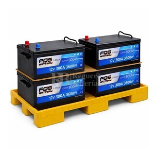 Kit 4 Bater�as Solares 12 Voltios 300Ah FQS12-300 Solar Alto Rendimiento