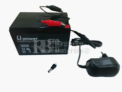 Kit de Batera 12 Voltios 12 Amperios y Cargador 12 Voltios 1 Amperio