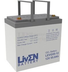 Batería Gel Puro 12 Voltios 55 Amperios LEVG55-12