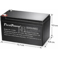 Bater�a Litio FirstPower FPLI12-15Ah | 12 Voltios 15 Amperios LiFePO4