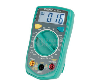 Multmetro Digital 3 1-2 Digitos con Test de Temperatura Proskit MT-1233C