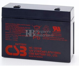 Batera RBC21 de reemplazo 1xHC1221W para SAI APC
