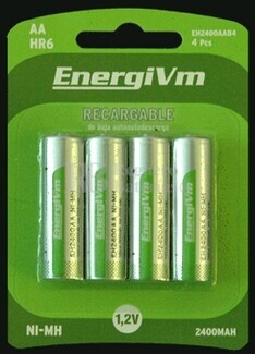 Batera para Linternas recargables AA 2.000 mAh (4 unidades) 