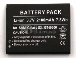 Bateria para SAMSUNG Galaxy S III, Galaxy S 3, GT-I9300 (2.100 mAh)
