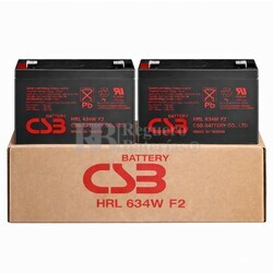 Pack 2 bater�as 6 Voltios 9 Amperios CSB HRL634 WF2