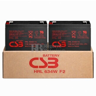 Pack 2 bater�as 6 Voltios 9 Amperios CSB HRL634 WF2