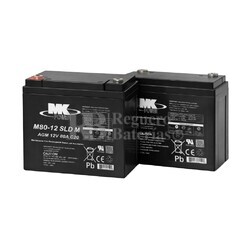 Pack 2 bater�as 80 Amperios 12 Voltios MK M80-12SLD para scooter movilidad