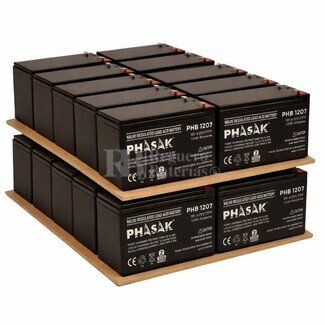 Pack 20 bater�as SAI UPS 12 Voltios 7,2 Amperios Phasak PHB1207