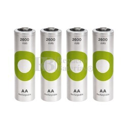 Pack 4 bater�as recargables 1,2 Voltios 2.600 mAh AA GP