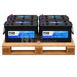 4 Bater�as Solar con mantenimiento | 12 Voltios 250 Amperios FQS12-250-T