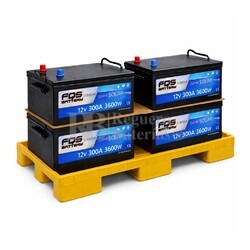 Pack 4 Bater�as Solares 12V 300Ah FQS12-300 Solar Sin Mantenimiento