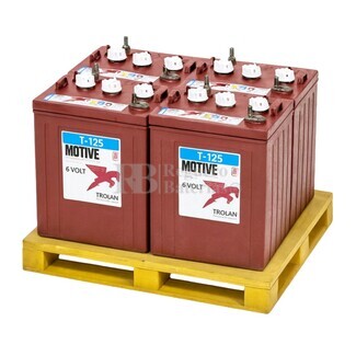 Pack 4 bateras TROJAN T-125 | 6 Voltios 266 Amperios