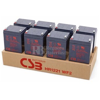 Pack 8 bater�as Csb HR1221WF2 | 12 Voltios 5 Amperios AGM SAI