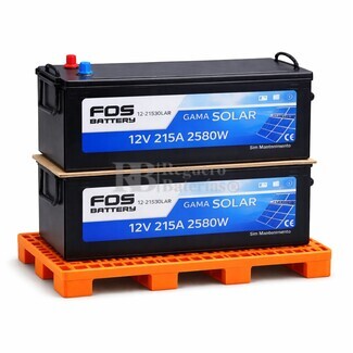 Pack Bater�as 12V 215Ah FQS12-215 Energ�a Solar Profesional