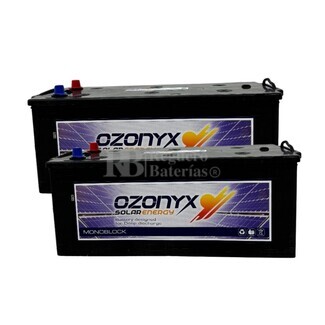  2 bateras OZX250A de 12V 250Ah con mantenimiento para instalaciones solares