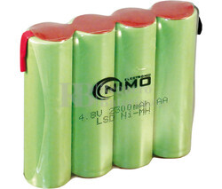 Packs de bateras pre-cargadas recargables 4.8 Voltios 2.200 mAh AA NI-MH 56,0x49,0x14,0mm