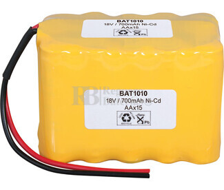 Packs de baterías recargables 18 Voltios 1.000 mAh AA NI-CD 49,0x70,0x42,0mm