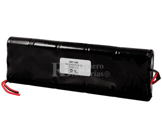 Packs de bateras recargables 18 Voltios 2.000 mAh NI-CD 67,2x210,0x22,5mm