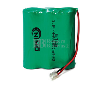 Packs de baterías recargables 3.6 Voltios 1.600 mAh AA NI-MH 42,0x50,0x14,0mm