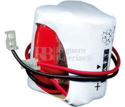 Packs de bateras recargables 3.6 Voltios 300 mAh 1/2AA NI-CD 28,0x30,0x28,0mm
