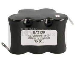 Bateria recargable 6 Voltios 2.500 mAh NI-CD 