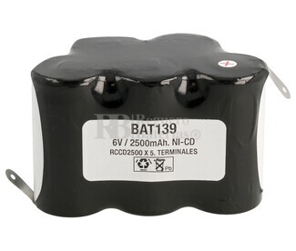 Bateria recargable 6 Voltios 2.500 mAh NI-CD 