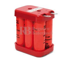 Packs de baterias recargables 6 Voltios 700 mAh NI-CD SAFT 45,0x55,0x32,0mm