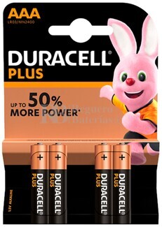 Pila Alcalina Duracell Plus Power AAA Blister 4 Unidades