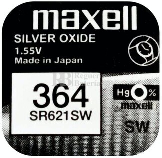 Pila Maxell SR621SW - 364 - Baterias para todo Reguero Baterias