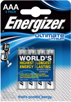 4 Pilas Lithium Ultimate AAA Energizer LR03 L92