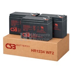 Pack 3 Bater�as CSB HR1234 WF2 | 12 Voltios 9 Amperios SAI UPS