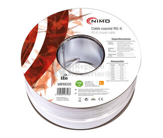 Rollo de cable coaxial de antena blanco, 100m