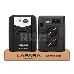 SAI 650VA 360W Lapara LA-VST-650 | Interactivo con AVR y 2 Tomas Schuko