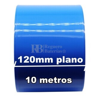 Termo retráctil PVC Azul 120mm especial Células 18650 Litio 10 Metros