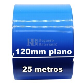 Termo retrctil PVC Azul 120mm especial Clulas 18650 Litio 25 Metros