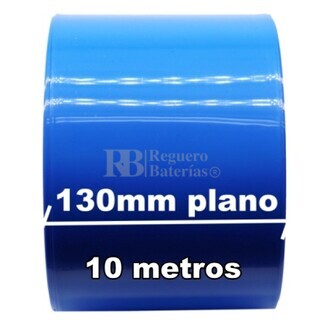Termo retrctil PVC Azul 130mm especial Clulas 18650 Litio 10 Metros