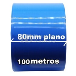 Termo retráctil PVC Azul 80mm bobina 100 Metros