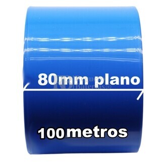 Termo retrctil PVC Azul 80mm bobina 100 Metros