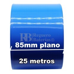 Termo retráctil PVC Azul 85mm especial células 18650 Litio 25 Metros